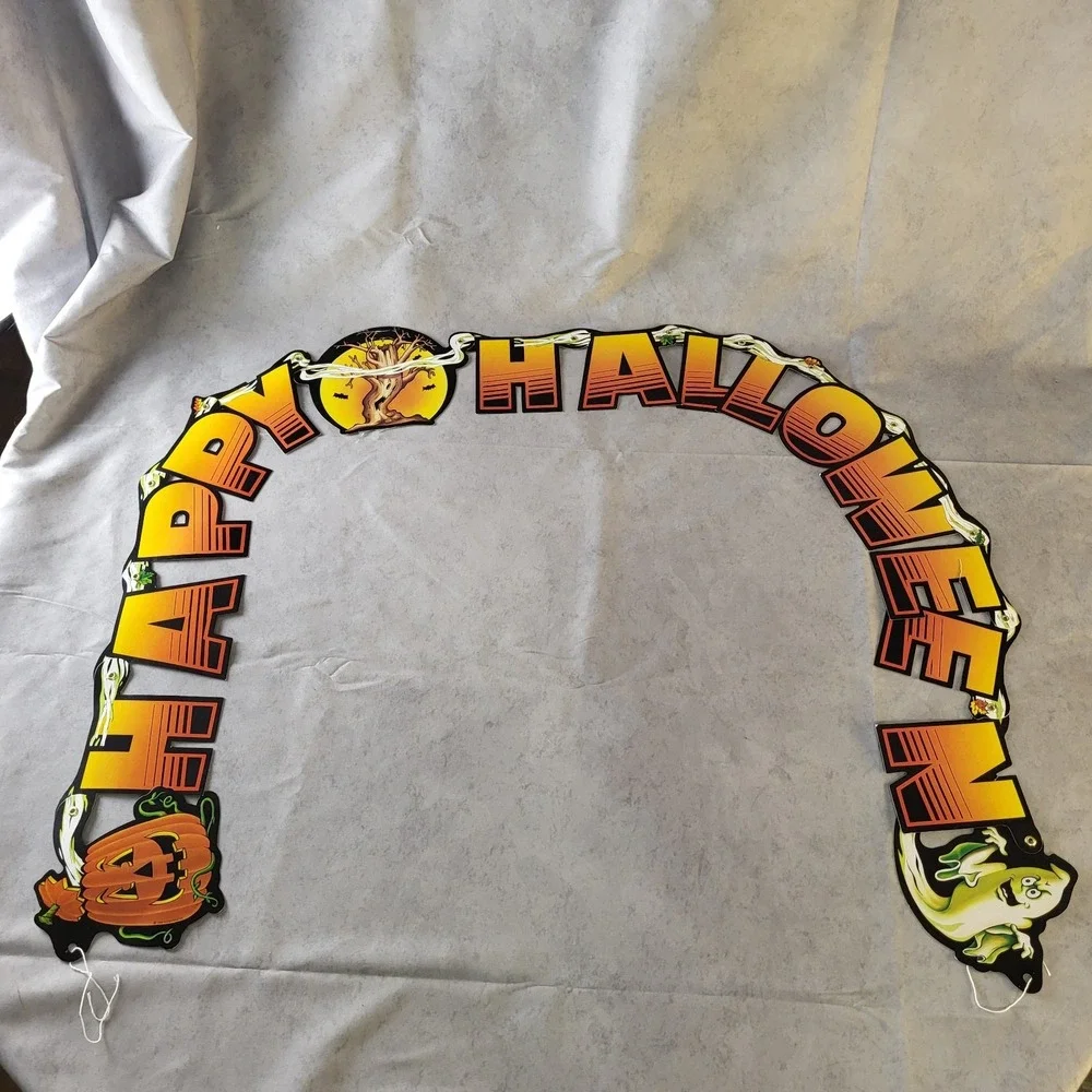 RARE 1989 BEISTLE CO Halloween Banner that Spells HALLOWEEN 4